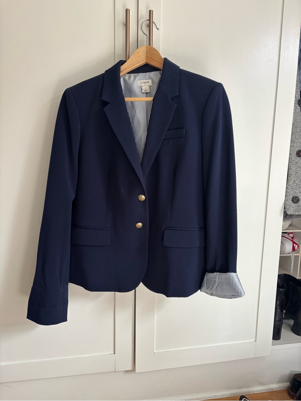 J. Crew Navy Blazer with Gold Buttons